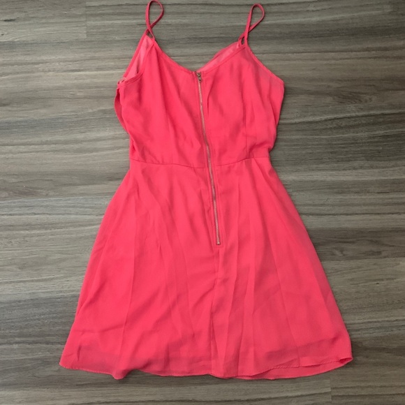 Deep Coral Elegant Summer Dress - Picture 2 of 4